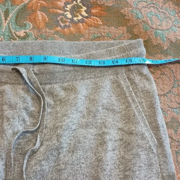 White + Warren Heather Gray Cashmere Knit Pants Sz L - Picture 7 of 12